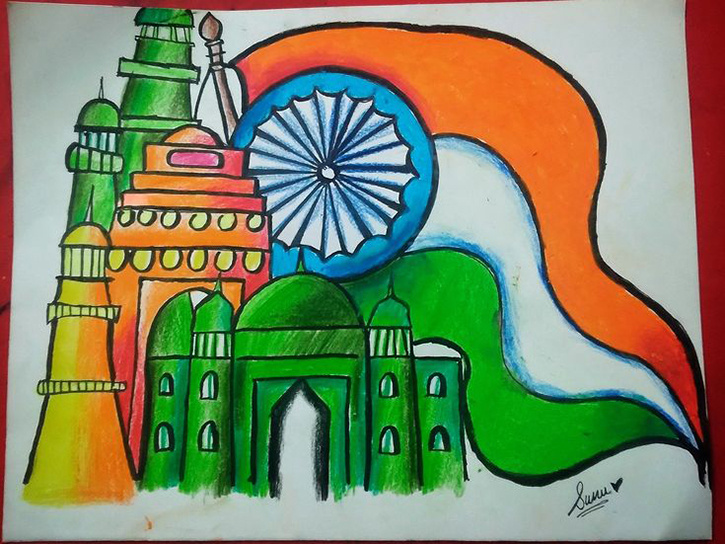 republic day drawing... republic day poster drawing.. republic day chart  drawing. | By Easy Drawing SAFacebook